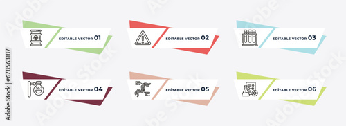 radiactive, dangerous, samples, experiment, genetic, laboratory outline icons. editable vector from chemistry concept.