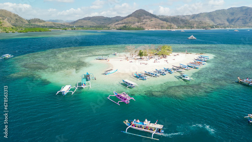 Aerial view of Gili Bedis in Lombok photo