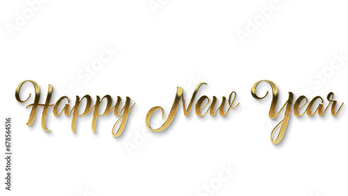 golden happy new year text calligraphy transparent png for posters and banner and also for social media creative