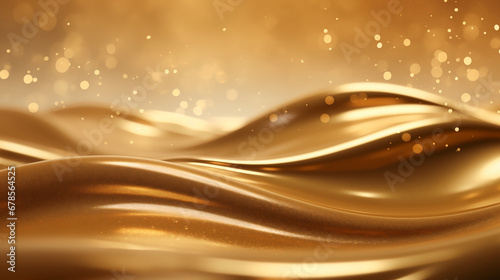 Luxury gold curves waves shine abstract background.