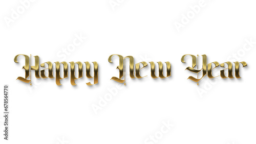 golden happy new year text calligraphy transparent png for posters and banner and also for social media creative