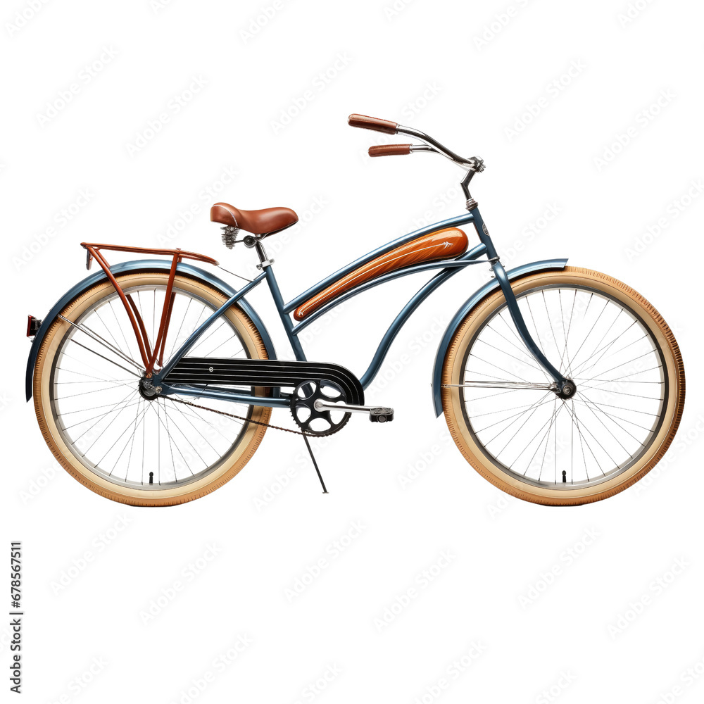 Retro bicycle isolated on a transparent background