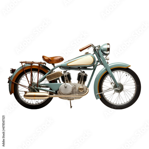 Classic motorcycle isolated on a transparent background