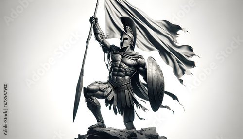 Spartaner hält Flagge hoch, Sieg
