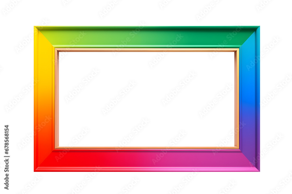 empty rainbow picture frame isolated on transparent background, cutout home decor, interior, gallery mock up design element PNG empty rainbow picture frame isolated on transparent background, cutout home decor, interior, gallery mock up design element PNG