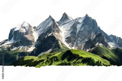 mountain landscape terrain isolated on transparent background - design element PNG cutout