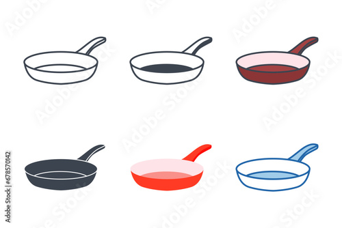 Frying pan icon collection with different styles. Pan icon symbol vector illustration isolated on white background