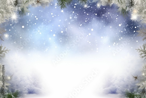 Atmospherical Christmas background, flat lay winter header: cristmas decoration with copy space photo