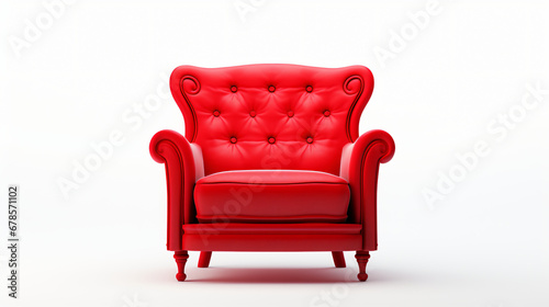 Red chair isolated on white background