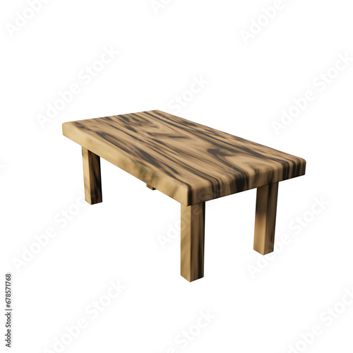 wooden table isolated , 3d render
