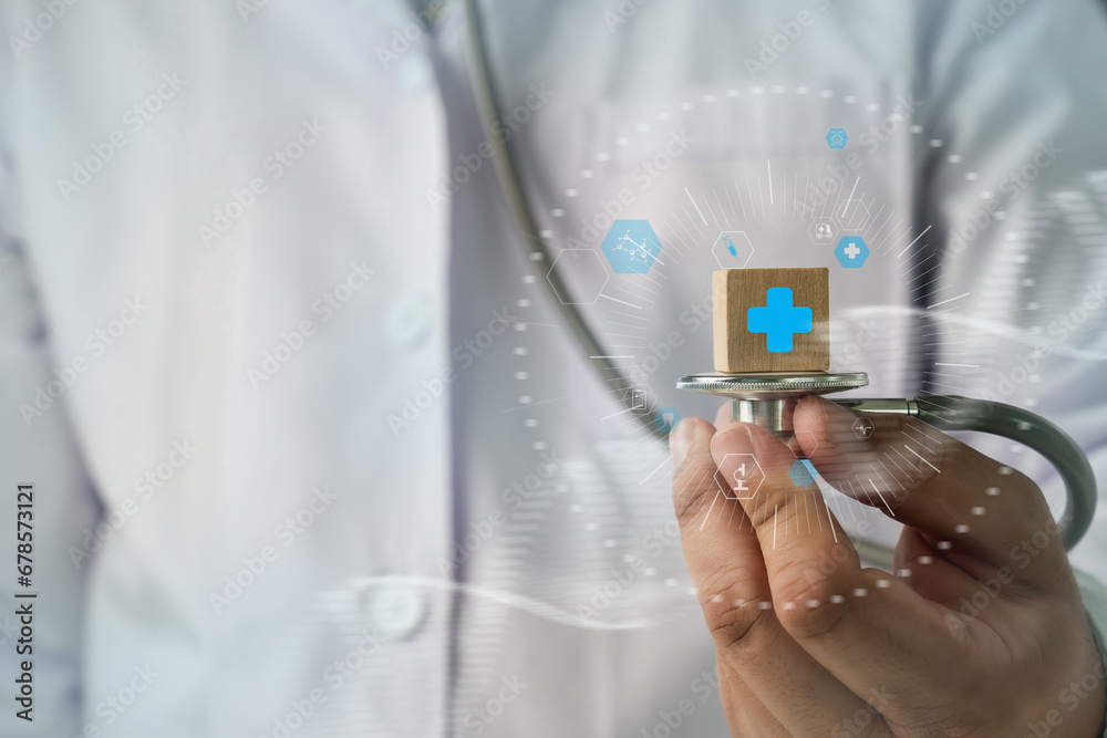 Doctors medical saving money on health care insurance to insurance plan finance Piggy bank money Doctors medical saving money on health care insurance to insurance plan finance Piggy bank money