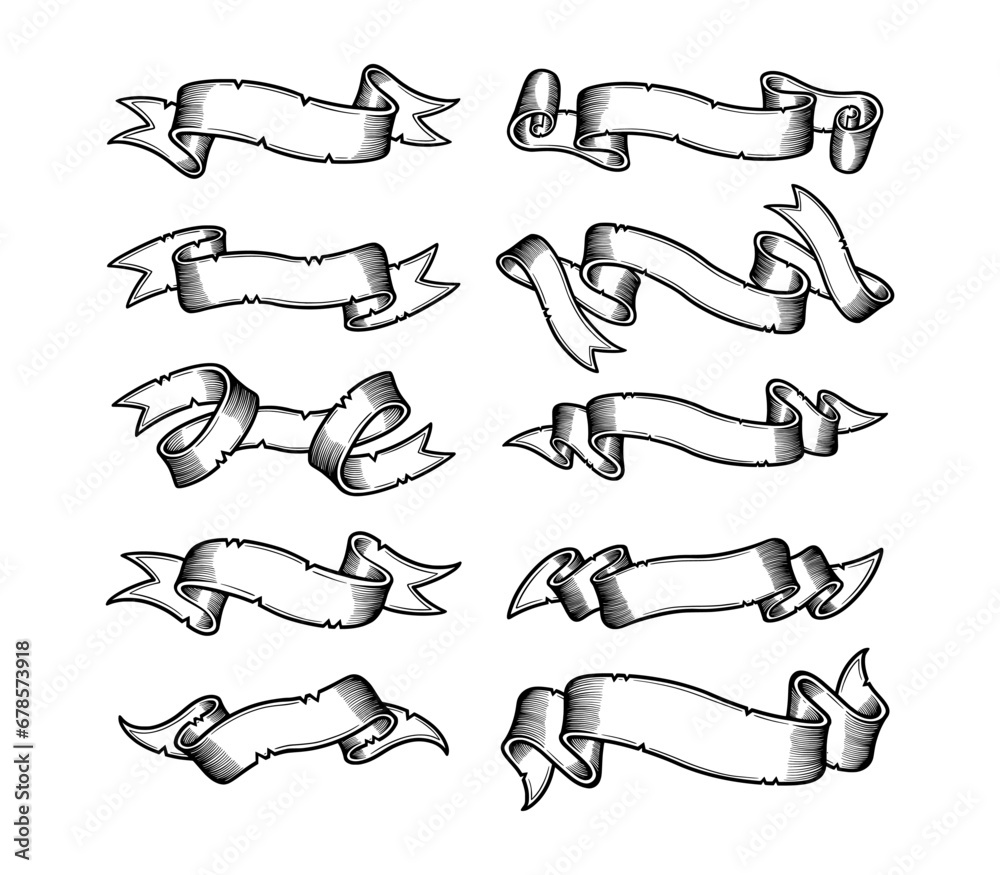 Hand Drawn Ribbon Banner Collection Hand Drawn Ribbon Banner Collection