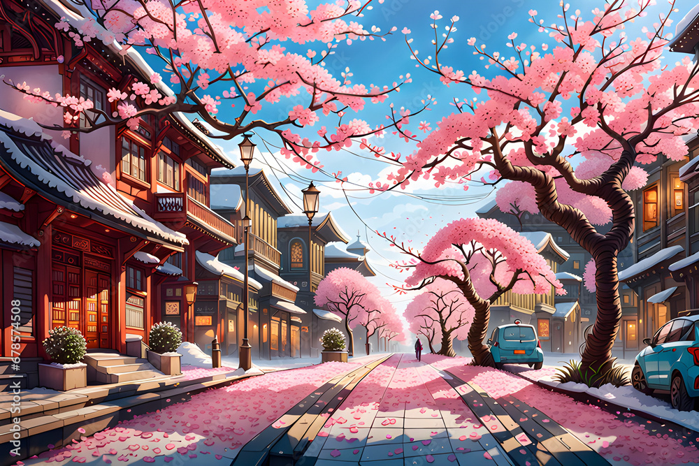 a cherry-blossom street
Generative AI