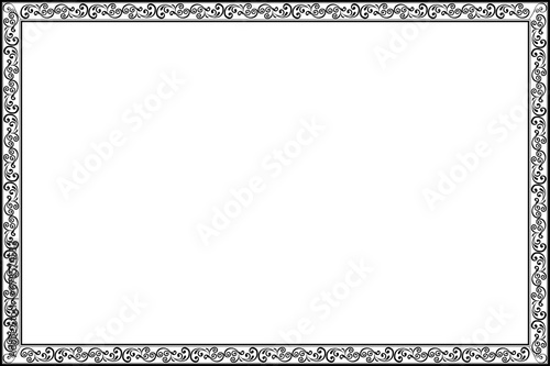 Elements of ornate vintage frames. Black on white classic calligraphy swirls, floral motifs. Design print for greeting cards, wedding invitations, restaurant menu, royal certificates. Set 85