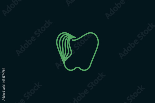 Dental green logo design illustration vector template