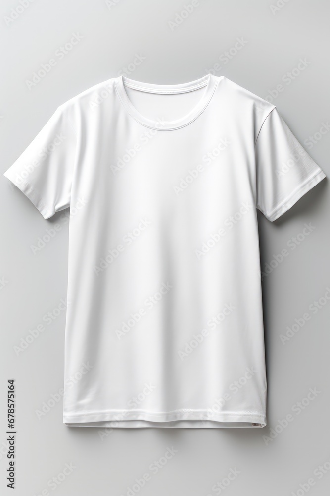 White blank T-shirt template on a white background White blank T-shirt template on a white background