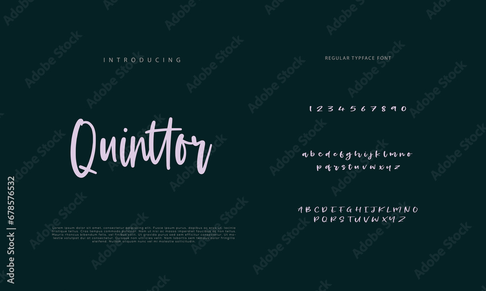 Handwritten Script font. Hand drawn brush style modern calligraphy cursive typeface. Hand Lettering and Custom Typography alphabet for Designs: Logo, Greeting Cards, Poster. Vector Brush type set.
Handwritten Script font. Hand drawn brush style modern calligraphy cursive typeface. Hand Lettering and Custom Typography alphabet for Designs: Logo, Greeting Cards, Poster. Vector Brush type set.