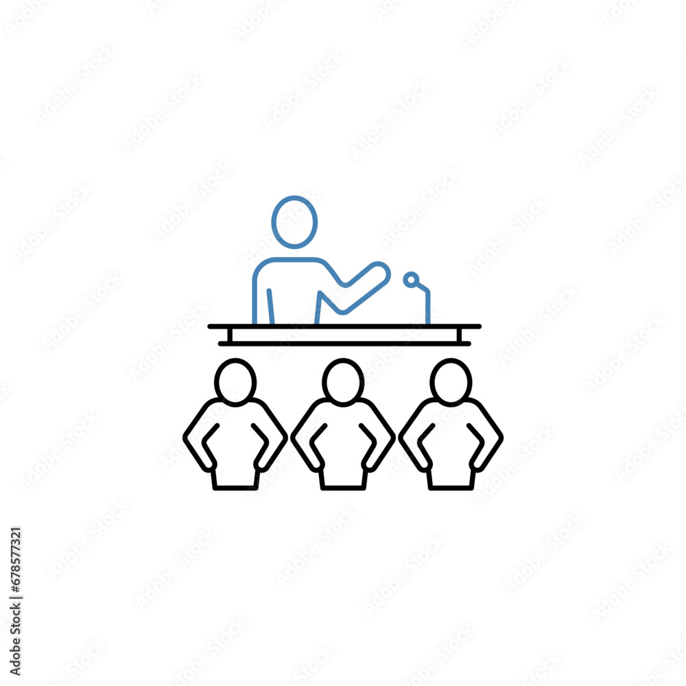 Press conference concept line icon. Simple element illustration. Press conference concept outline symbol design. Press conference concept line icon. Simple element illustration. Press conference concept outline symbol design.