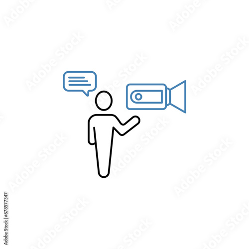 reporters concept line icon. Simple element illustration. reporters concept outline symbol design.