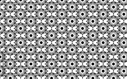 Decorative Seamless Pattern Black and White 016