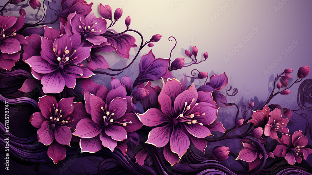 purple floral line art background purple floral line art background