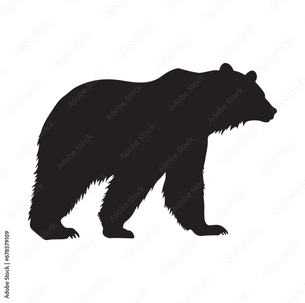 Bear silhouette Vector On White Background. Bear silhouette Vector On White Background.