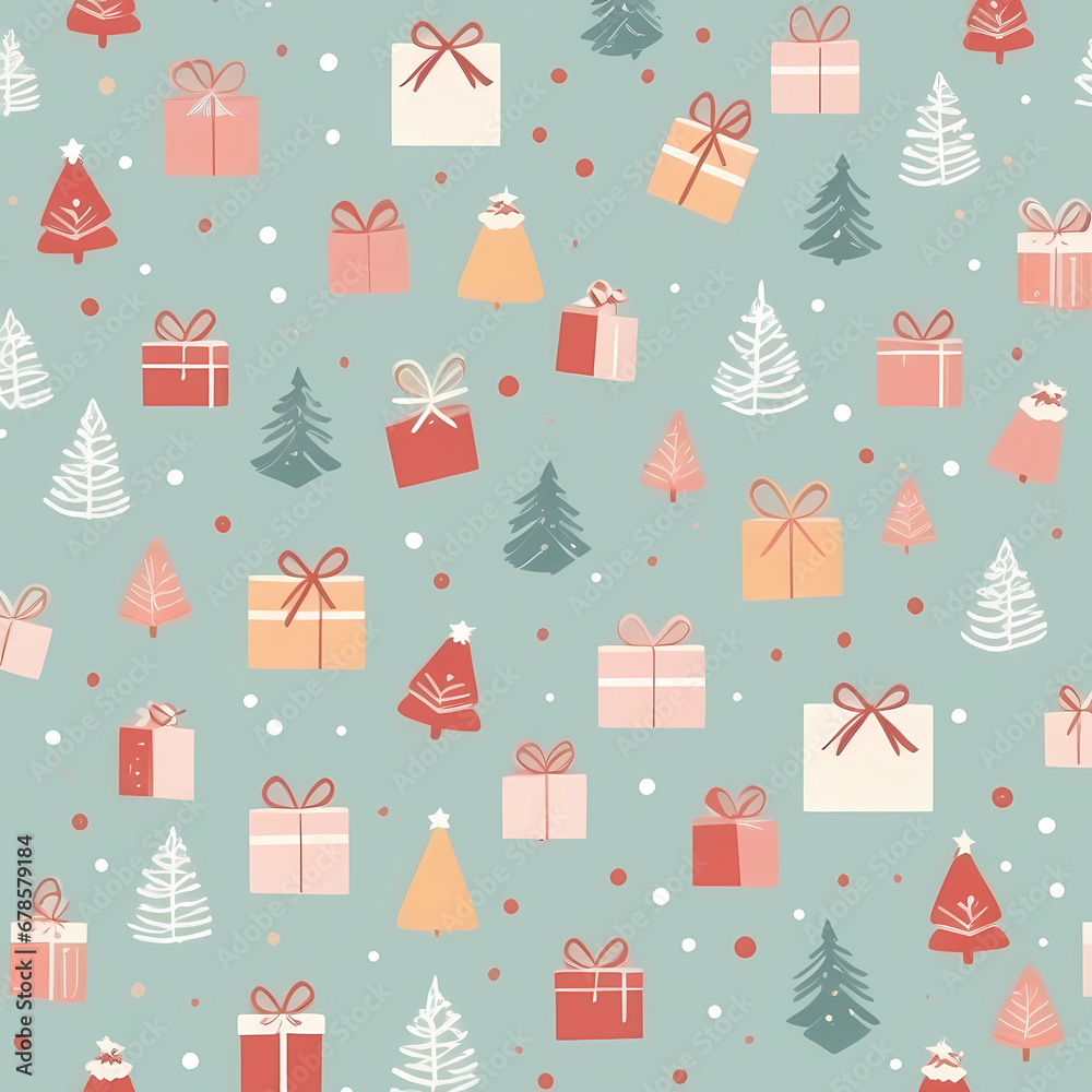seamless pattern with christmas gifts