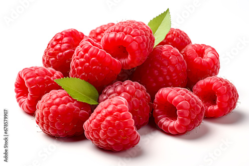 fresh raspberries isolated on white background. organic food