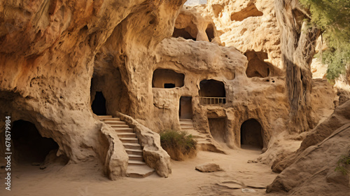 Ruins of a troglodyte cave dwelling house