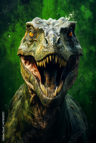 Close up of dinosaur with it's mouth open. © valentyn640