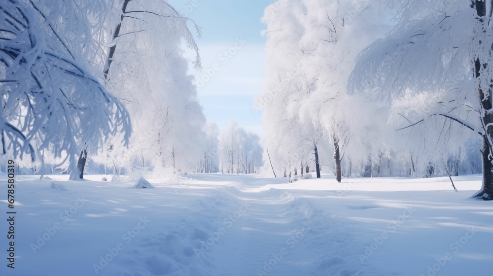 An image of a winter landscape after a fresh snowfall. An image of a winter landscape after a fresh snowfall.