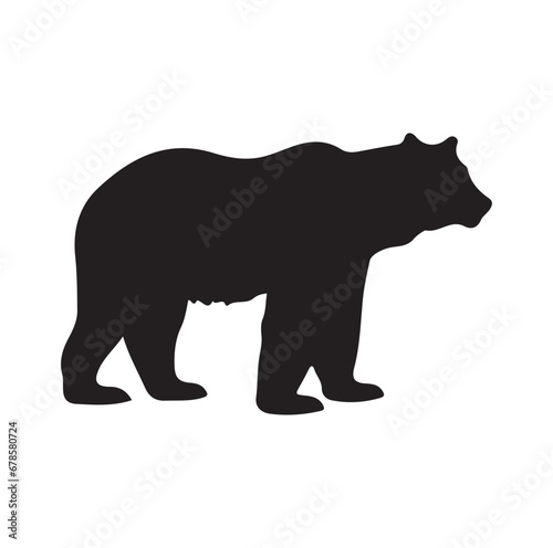 Bear silhouette Vector On White Background.