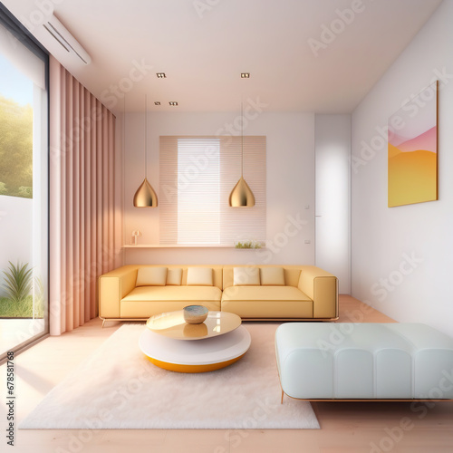 The light-colored modern interior creates a comfortable and free space atmosphere  generated by Ai