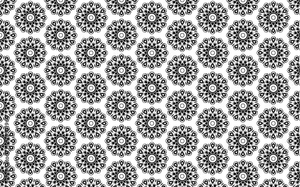 Decorative Seamless Pattern Black and White 014 Decorative Seamless Pattern Black and White 014