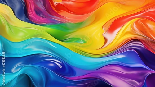 Creative Fluidity: Abstract Background with Colorful Paint Waves, Offering an Artistic Twist to Web Design