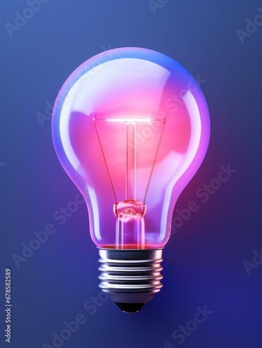 Idea Illumination: Light Bulb Shining Brightly on a Blue Radiant Background