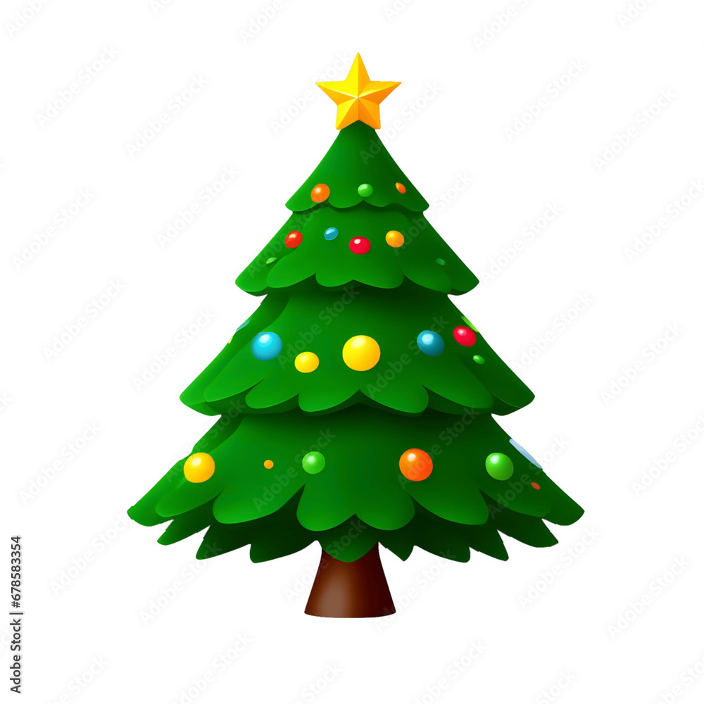 christmas tree Character white background christmas tree Character white background