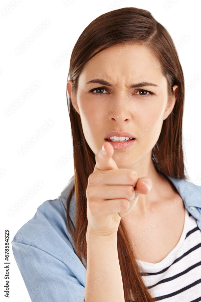 Scolding, teacher and angry portrait with pointing for discipline in transparent, isolated or png background. Strict, woman and hand with negative gesture, warning or threat and sign to stop trouble Scolding, teacher and angry portrait with pointing for discipline in transparent, isolated or png background. Strict, woman and hand with negative gesture, warning or threat and sign to stop trouble