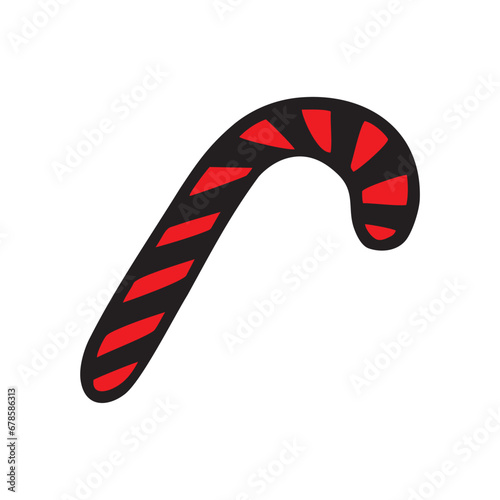 Wallpaper Mural Cute candy stick for Christmas, doodle style positive illustration. Happy new year decoration, holiday print. Hand drawn vector illustration isolated on white. Cartoon colorful design for children Torontodigital.ca