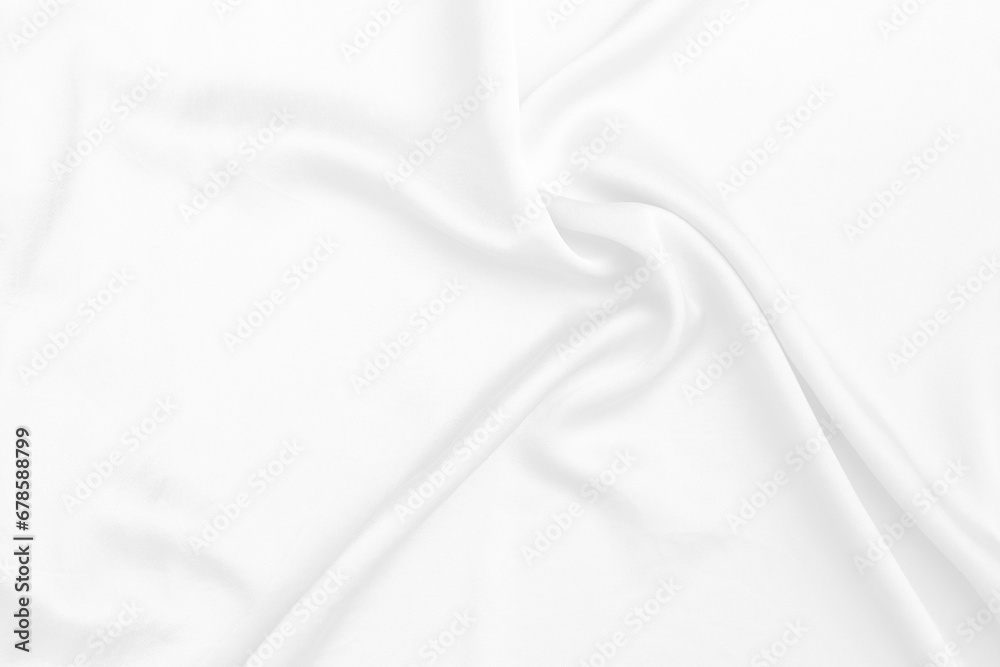 Abstract waving white fabric background, blank fabric texture background