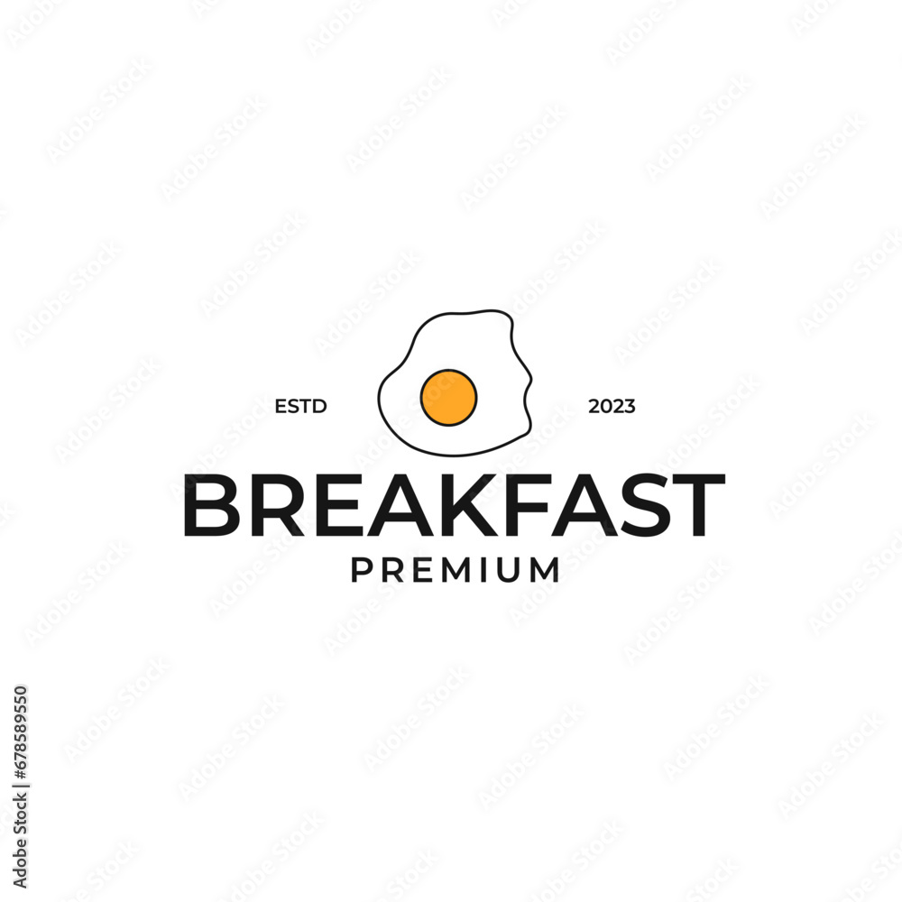 Obraz premium Egg Breakfast Cooking Logo Design Concept Vector Illustration Symbol Icon