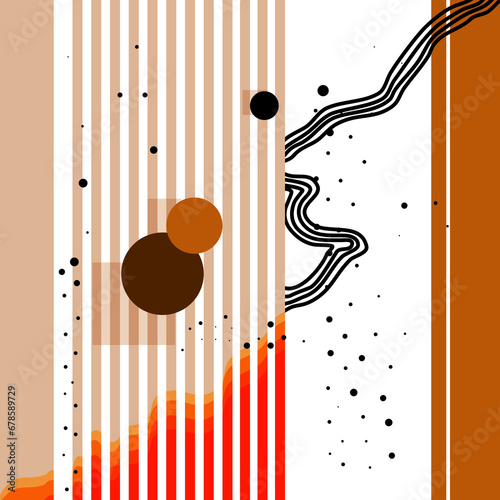 Abstract line and dot brown and black colors 