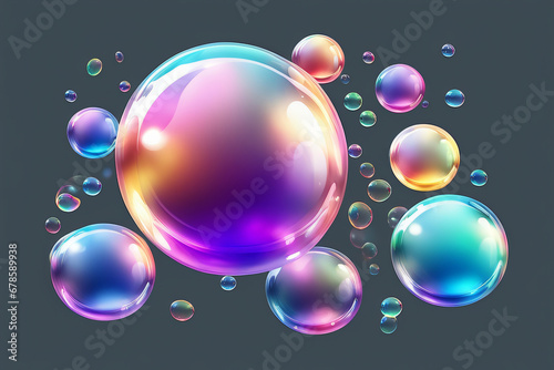 Schwebenden transparente Blasen als Hintergrund photo