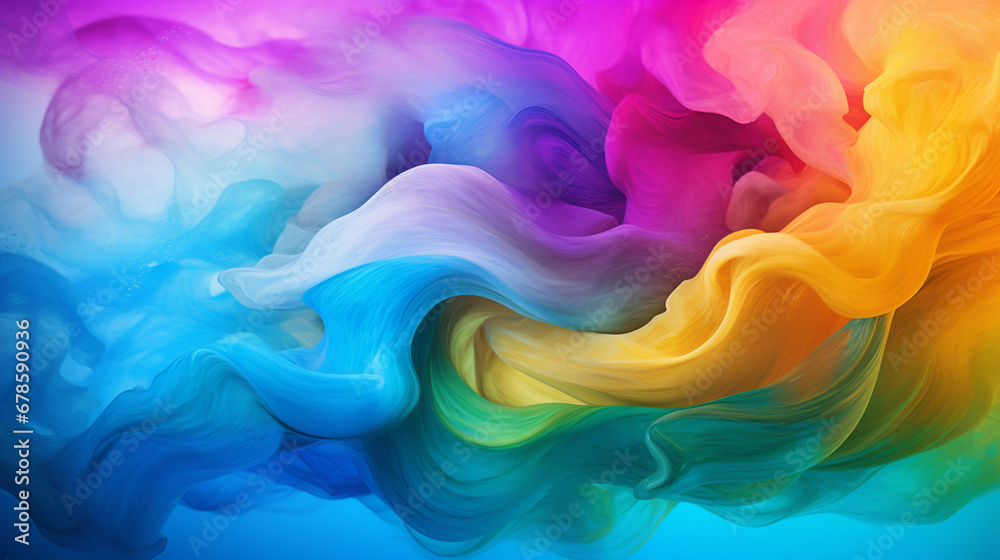 Colorful Abstract Background with Swirling Rainbow Colors and Light Bursts - A Vibrant Expression of Creativity and Innovation