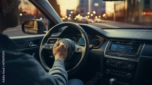 man driving in the city © Zain Graphics