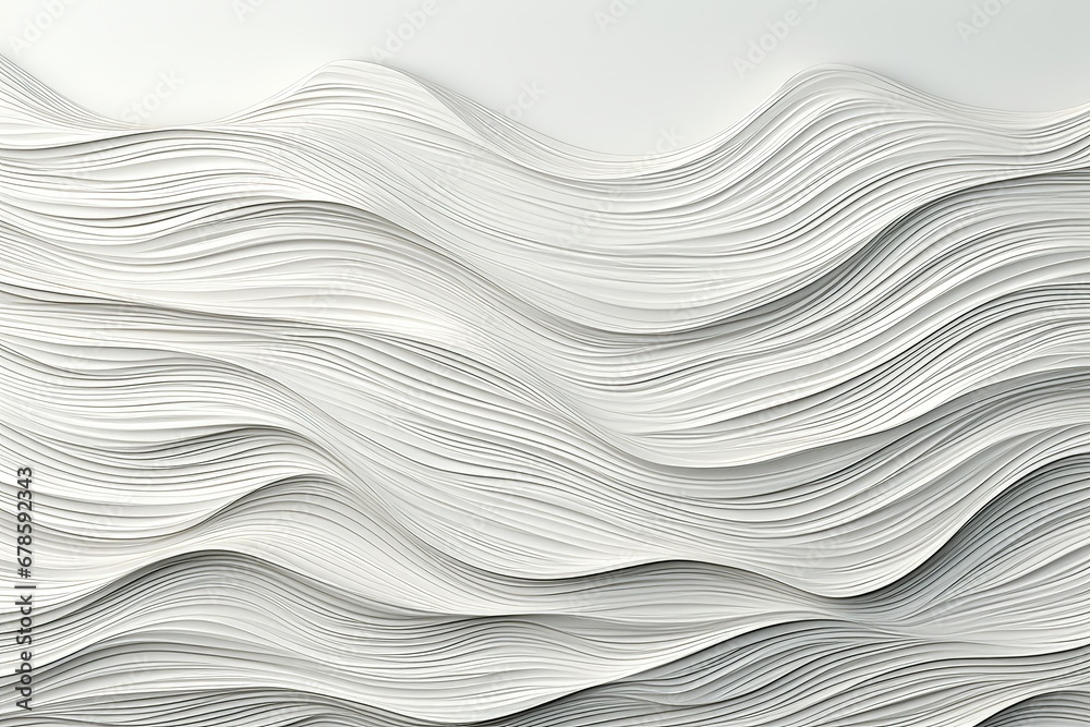 An abstract 3D wallpaper featuring a sleek white wave pattern creates a visually dynamic and contemporary composition, offering a sense of fluidity and modern design. Illustration