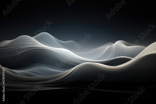 An abstract sci-fi wallpaper against a black background, creating a visually striking and mysterious composition that transports viewers to an extraordinary realm of cosmic seas. Illustration © DIMENSIONS