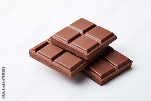 Decadent delight. Indulge in richness of dark chocolate on white background isolated. Sweet. Flavors in every bite. Bittersweet temptation