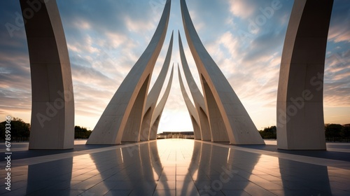 Historical Air Force Memorial in Arlington, VA, Featuring Military Armed Forces and Distinctive Architectural Design photo