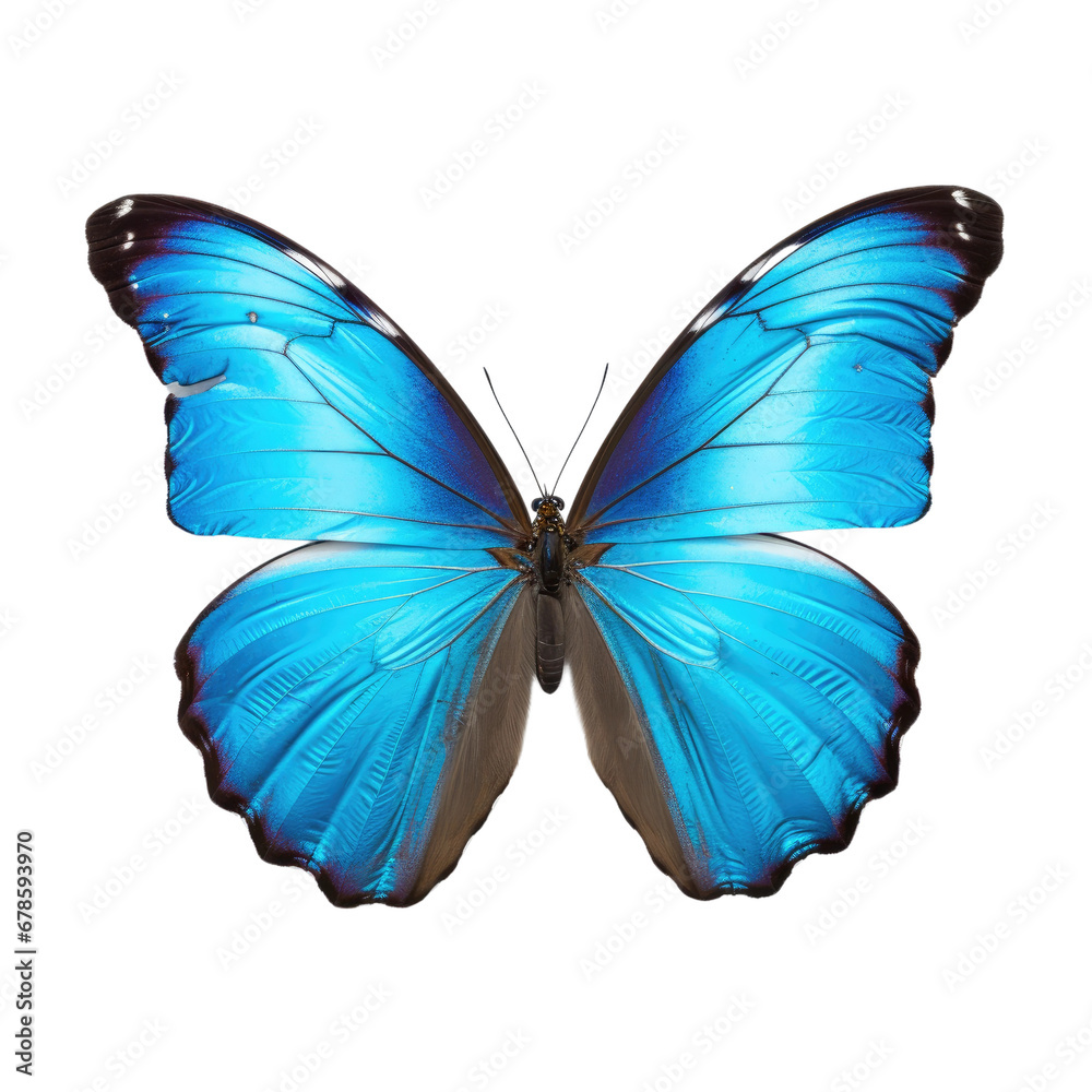 Obraz premium Blue Butterfly Closeup, Isolated